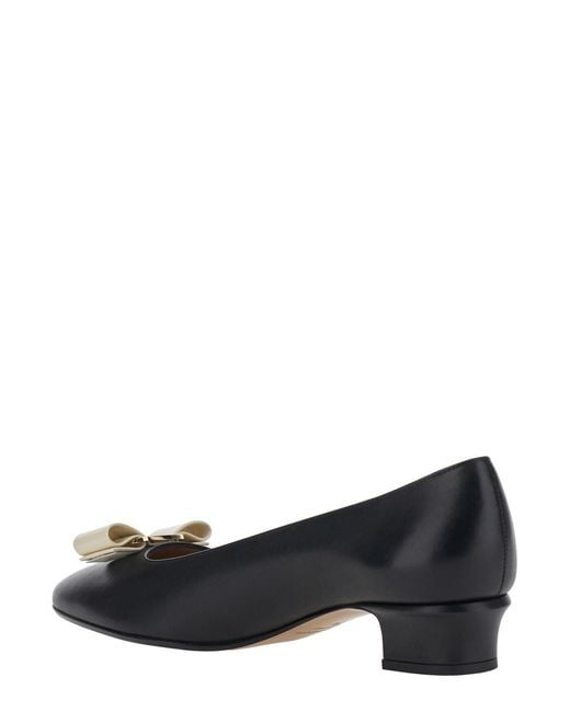 Ferragamo Multicolor 'Vara 2.0' Pumps With Low Block Heel And Logo Plaque On The Front