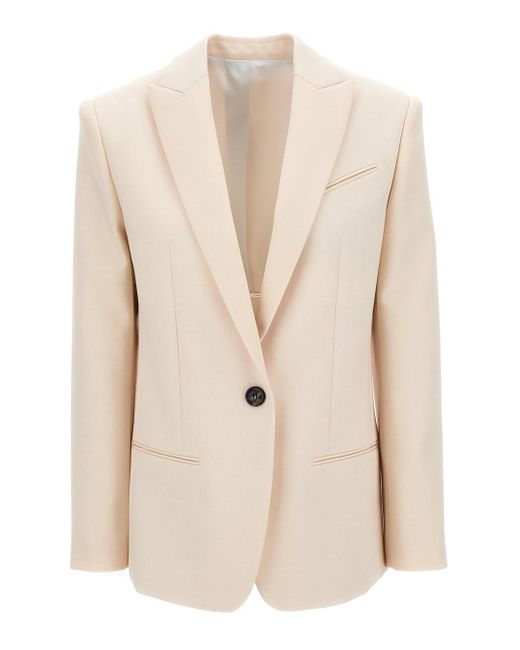 Philosophy Di Lorenzo Serafini Natural Single-Breasted Jacket With A Sin