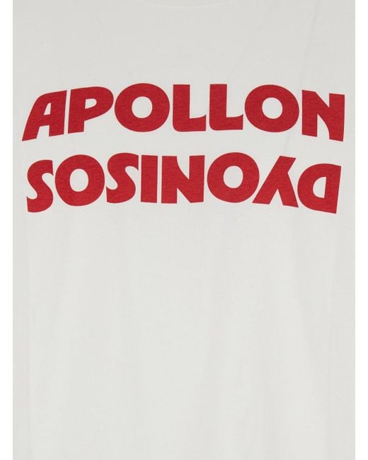 Valentino White Crewneck T-Shirt With Print On The Front for men