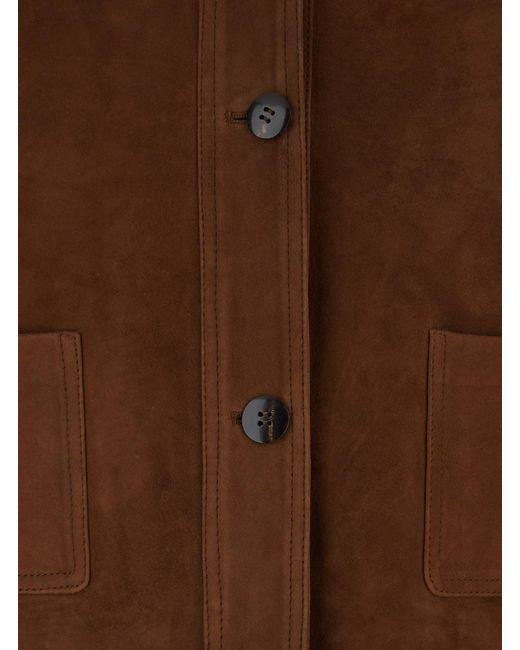Max Mara Brown 'Baia' Jacket With Classic Collar And Button Clos