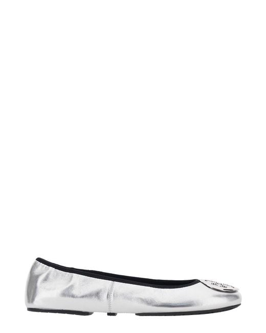 Tory Burch White Ballet Flats Leather