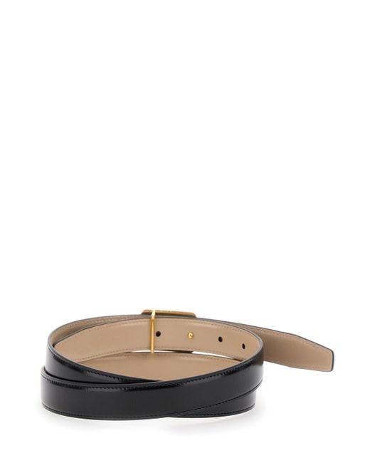 Céline White Reversible Belt With Triomphe Buckle