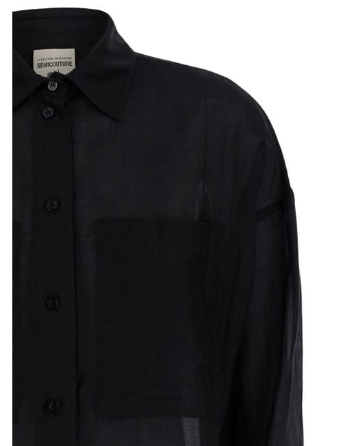 Semicouture Black Semi-Sheer Shirt