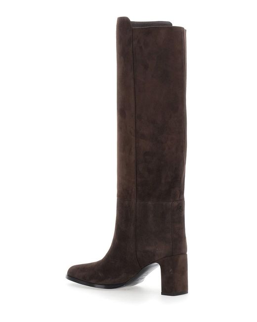 Jimmy Choo Brown 'Caly' Knee-High Boots With Round Toe And Medium Heel