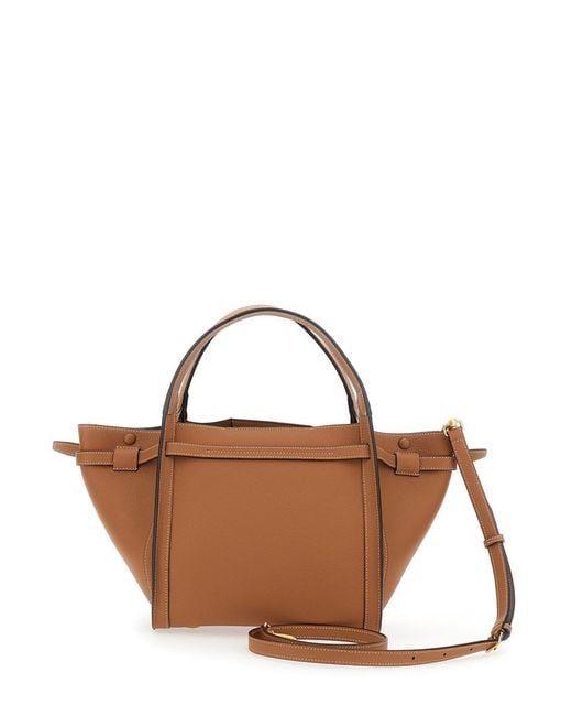 Borsa Shopping Media Con Placca T Timeless Sul Fronte E Tracolla di Tod's in Brown
