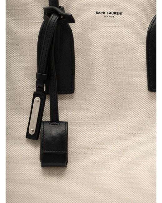 Saint Laurent Natural 'Sac De Jour L' Tote Bag With Brass Padlock for men
