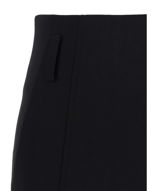 Le Plain Black Skirt With Insert Design And Hidden Closure