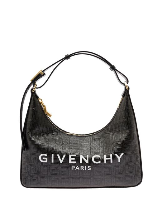 Givenchy Black Hobo Moon Cuit Out Leather 4g Handbag Woman