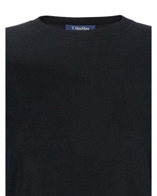 Maglia Girocollo Con Maniche A Tre Quarti di Max Mara in Blue