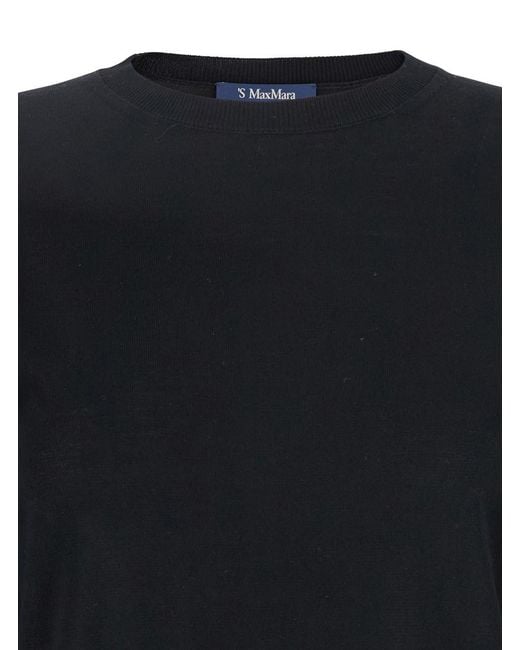 Max Mara Blue 'S Maxmara Crewneck Sweater With Three-Quarter Sleeves