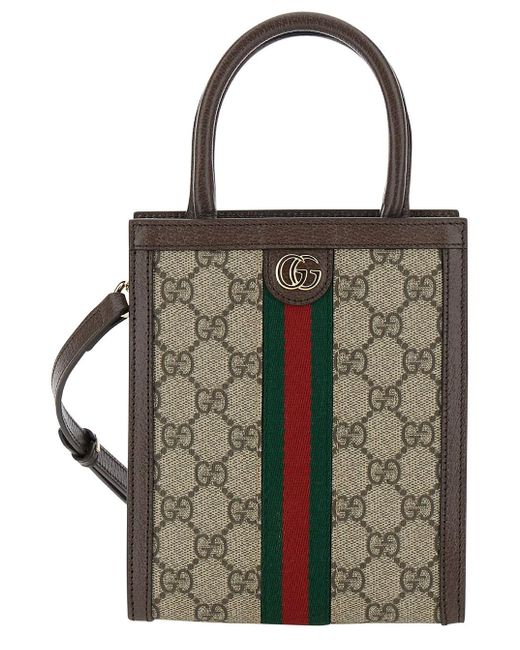 Gucci Multicolor 'Ophidia' Mini And Ebony Handbag With Web Detail