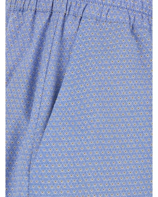 ..,merci Blue Shorts With Elasticated Waist And All-Over Print