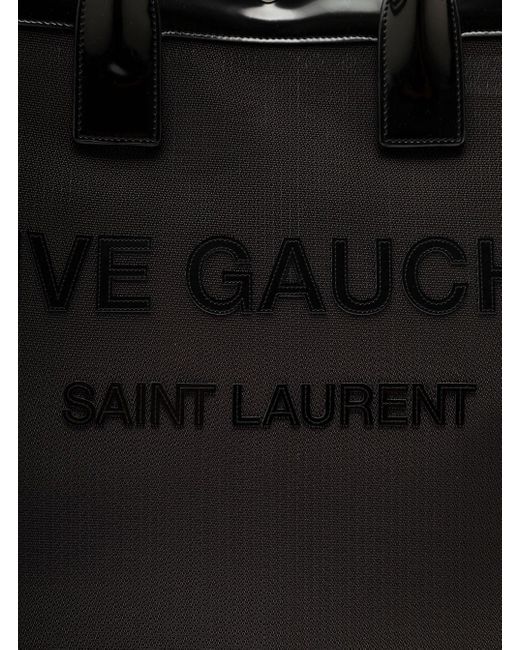 Saint Laurent Black Tote Bag With Tonal Rive Gauche Logo