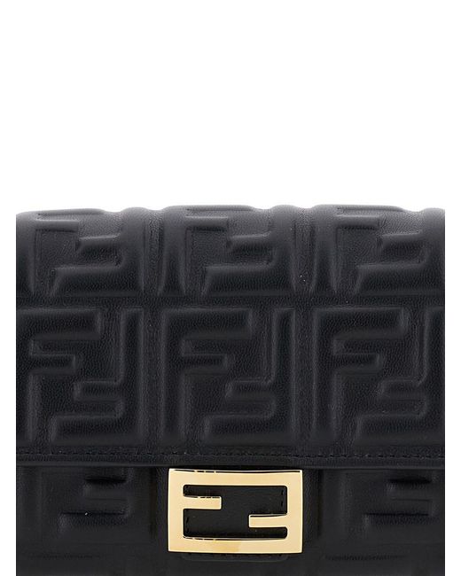 Borsa Mini 'Continental' Con Motivo Ff All-Over di Fendi in Gray