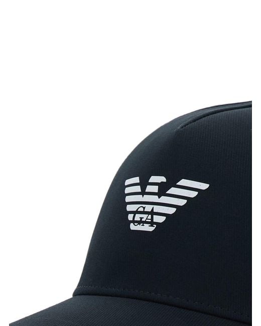 Emporio Armani Blue Baseball Cap Cotton for men