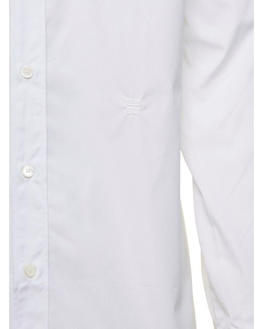 Givenchy White Camciia Buttondown A Righe Oxford for men
