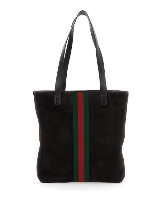 Gucci Black 'Ophidia' Shopper With Metallic Gg Logo And Web Detail for men