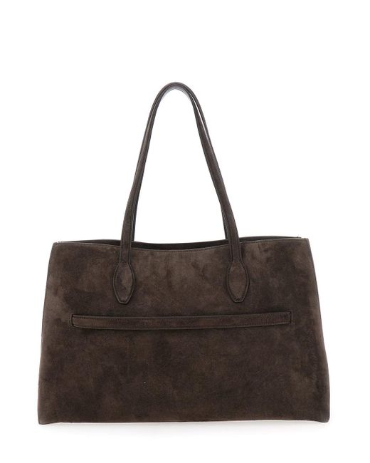 Totême  Brown 'Lounge' Tote Bag With Belt And Embossed Logo Lettering O