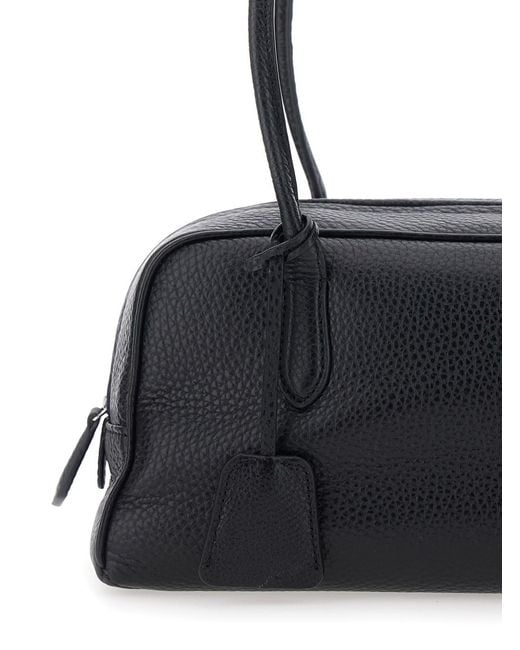 NOTHING WRITTEN Black Shoulder Bag With Leather Handles For