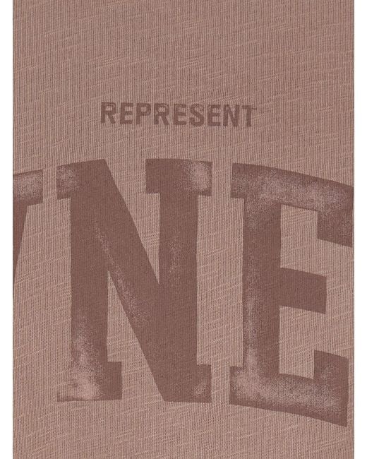 Represent Brown T-Shirt Owners Characterized By Round Neck And Short Sleeves for men