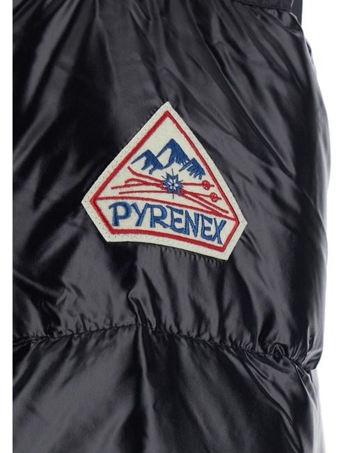 Pyrenex Black Down Jacket With Fixed Hood. Front Zip Closure And Side