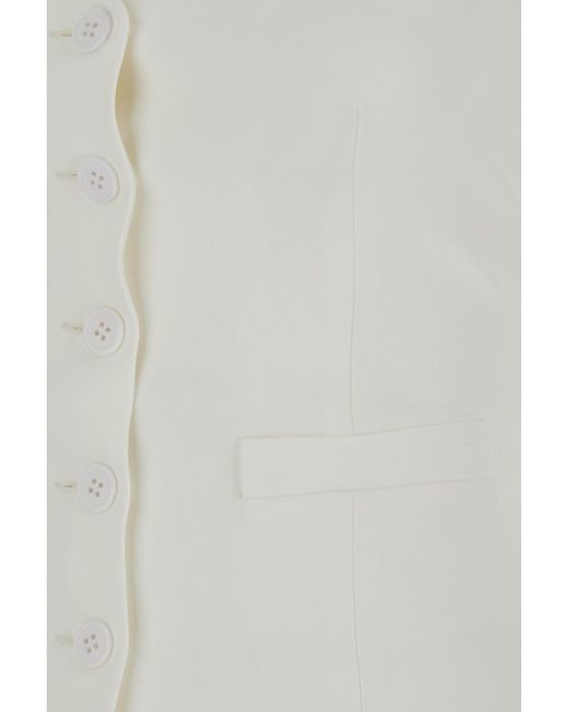 Plain White Vest With Buttons