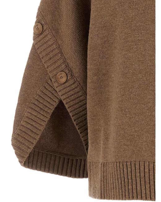 Max Mara Brown Solid Crew Neck Sweater