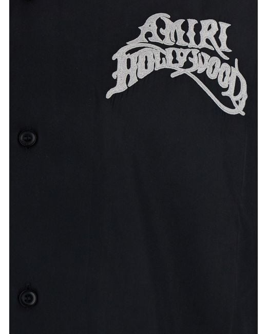 Amiri Black Shirt With Logo On The Front And Back for men