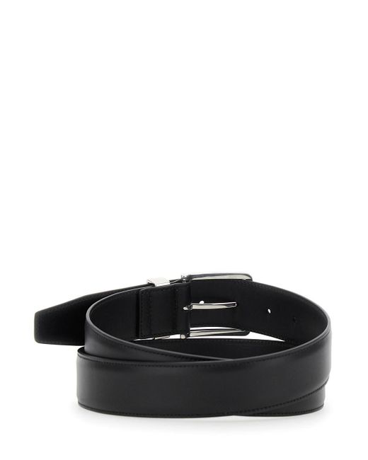 Bottega Veneta Black Belt With Intrecciato Detail On The Buckle for men