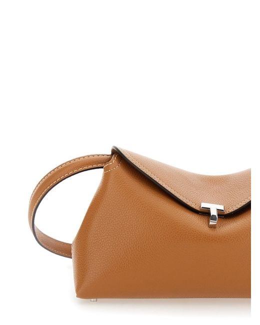 Totême Brown 'T-Lock' Crossbody Bag With Twist Lock Closure
