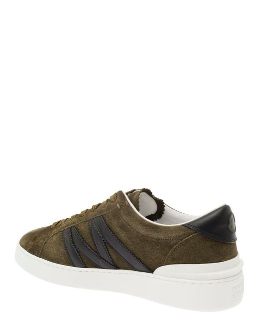 Moncler Green 'Monaco' Low Top Sneakers With Logo Detail for men