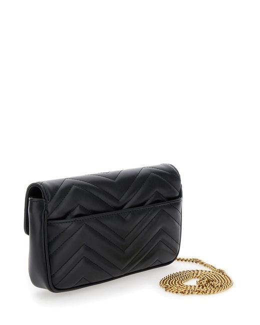 Gucci Black 'Gg Marmont 2.0' Mini Crossbody Bag With Double G