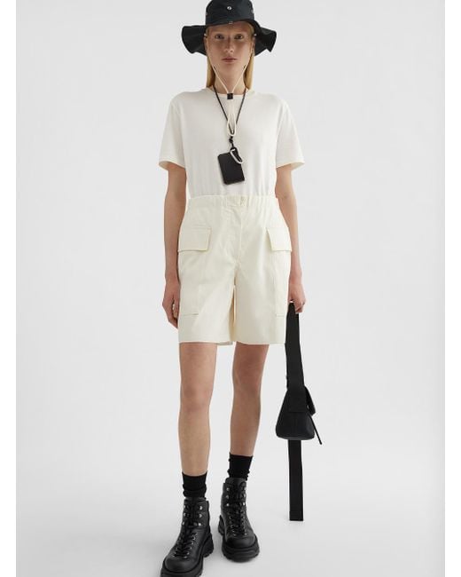 Jil Sander White Crew Neck T-Shirt With Embossed Logo