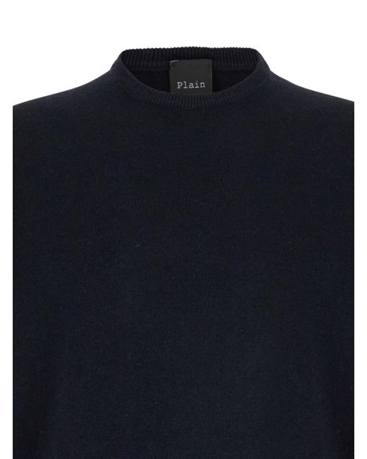 Le Plain Blue Crew Neck Sweater for men