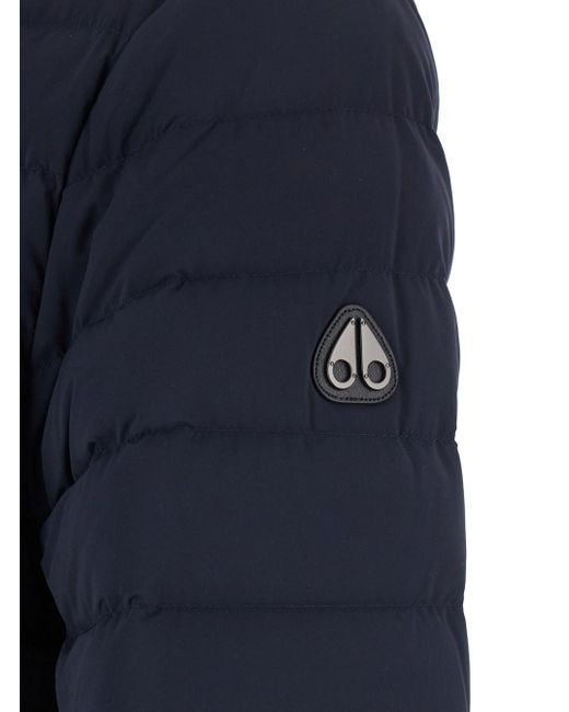 Piumino 'Laki' A Collo Alto Con Patch Logo Sulla Manica di Moose Knuckles in Blue da Uomo