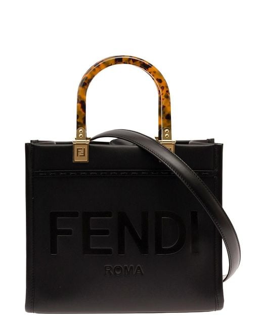 Fendi Black Stunning Sunshine Small Tote Handbag For