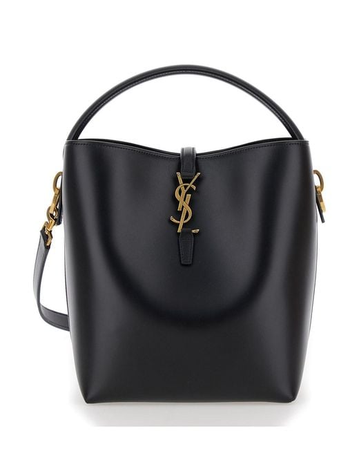 Saint Laurent Black 'Le 37' Bucket Bag With Cassandre Closure