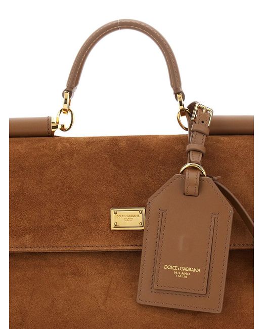 Dolce & Gabbana Brown 'My Sicily' Medium Handbag With Lock Detail And