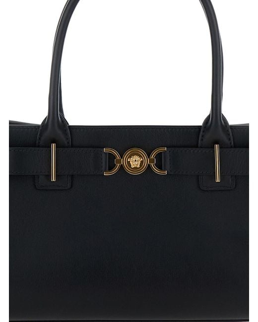 Versace Black 'Medusa 95' Tote Bag With Logo Detail