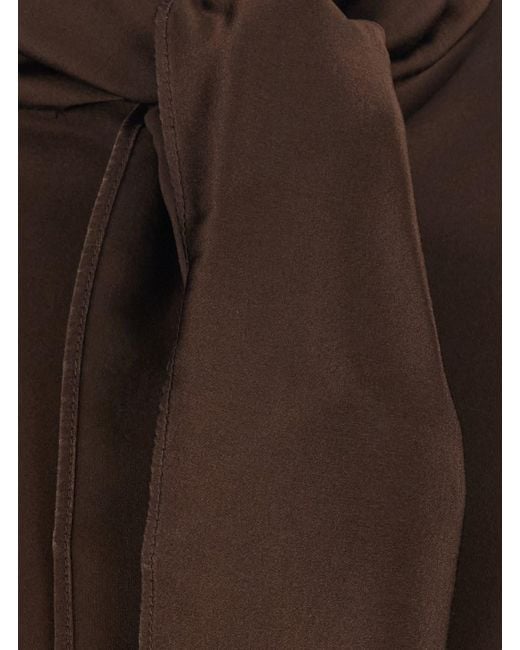Jucca Brown Top With Bow Detail On The Neck