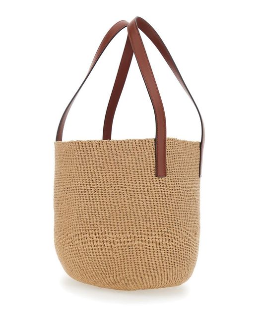 Chloé Brown Chloã 'Horse Medal' Shopper With Flat Handles And Logo Patch On The Front