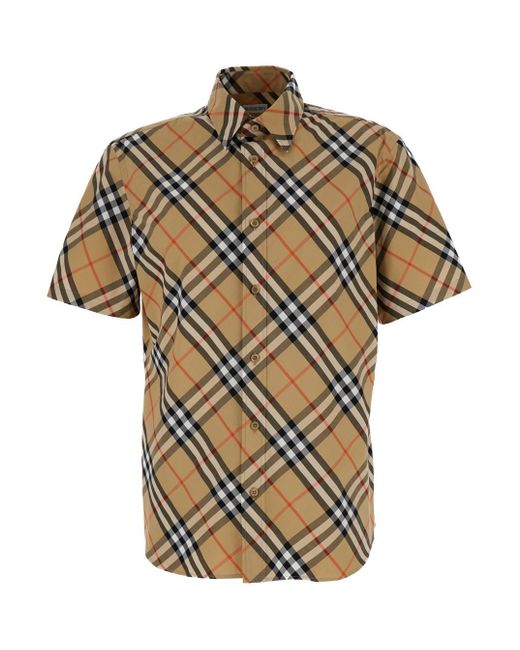 Burberry Natural Shirt With Check Motif for men
