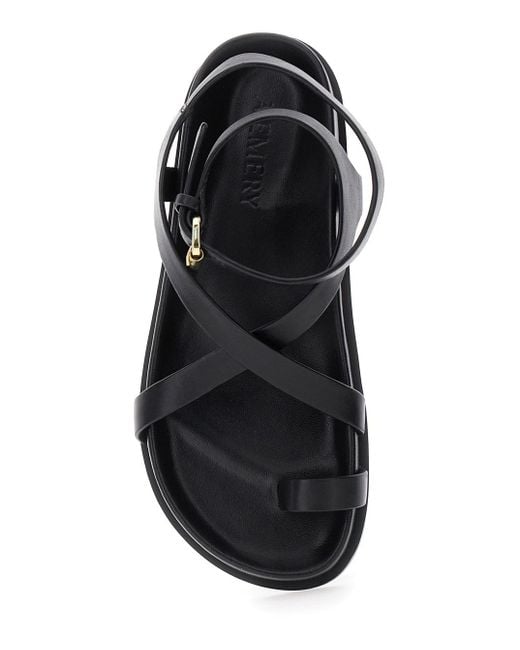 A.Emery Black 'Jalen Slim' Sandals With Criss-Crossed Straps And Buckl