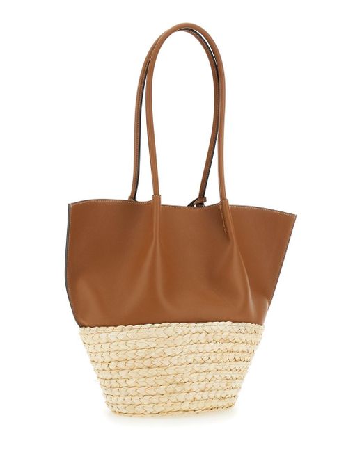 Tod's White 'Bux' Shopper With Logo Imprinted On The Front And Metal Logo Charm