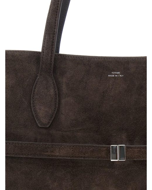 Totême  Brown 'Lounge' Tote Bag With Belt And Embossed Logo Lettering O
