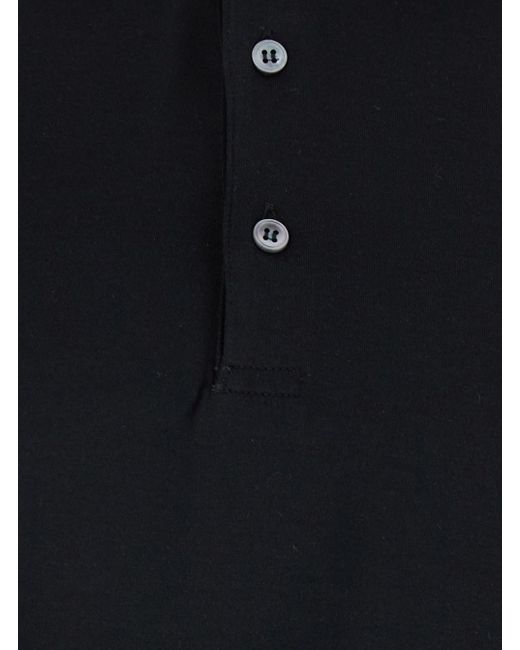 Lardini Blue Polo With Classic Collar And Long Sleeves for men
