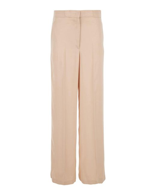 Jucca Natural Pants With Hidden Front Closure And Side Pockets