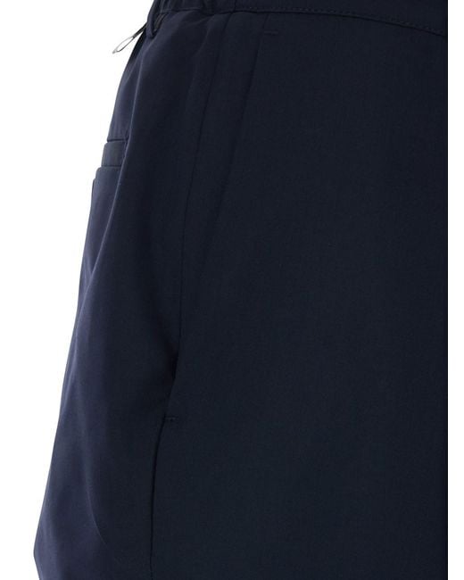 Low Brand Blue Cotton Pants With Details for men
