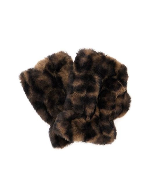 Apparis Black Ariel Leopard Gloves With Leopard Print