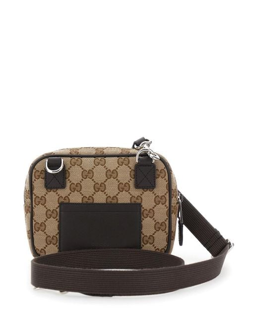 Borsa A Tracolla Con Motivo Gg All-Over E Tracolla Removibile In di Gucci in Brown da Uomo